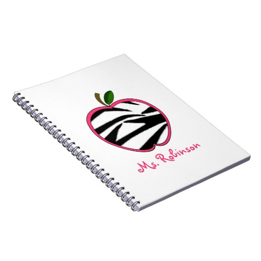 Zebra Apple Spiral notebook voor leraren Notitieboek (Rechterzijde)