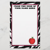 Zebra Apple Stationery Briefpapier (Voorkant)