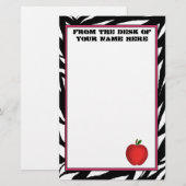 Zebra Apple Stationery Briefpapier (Voorkant / Achterkant)