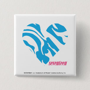 Zebra Aqua 2 Vierkante Button 5,1 Cm