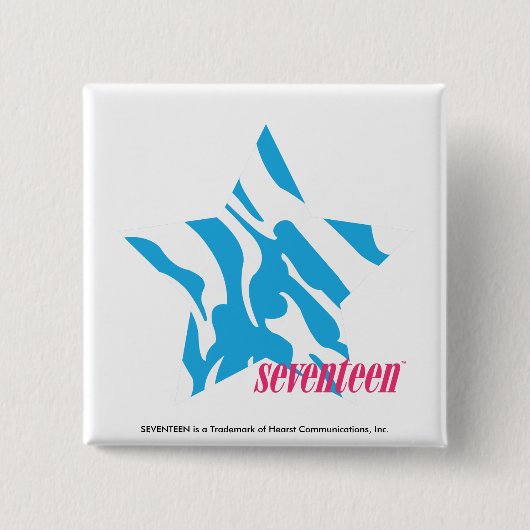 Zebra Aqua 3 Vierkante Button 5,1 Cm (Voorkant)