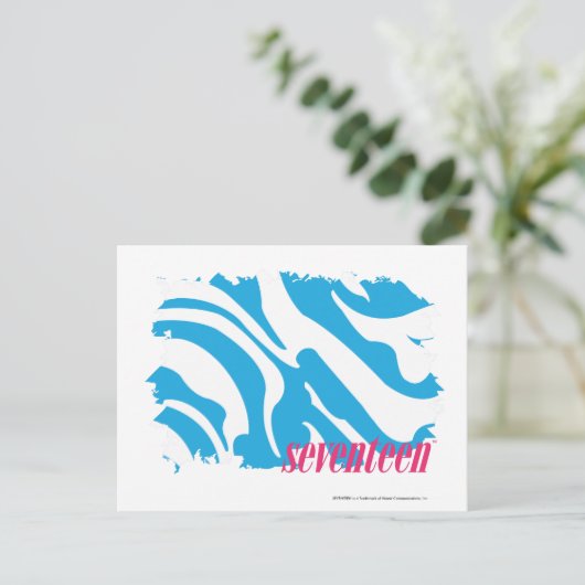 Zebra Aqua 4 Briefkaart (Staand voorkant)