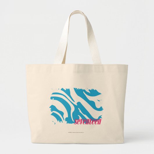 Zebra Aqua 4 Grote Tote Bag (Voorkant)