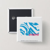 Zebra Aqua 4 Vierkante Button 5,1 Cm (Voorkant /achterkant)