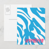 Zebra Aqua Briefkaart (Voorkant / Achterkant)