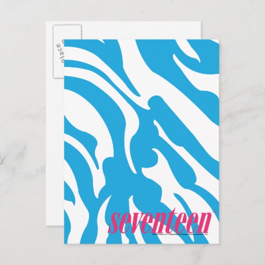 Zebra Aqua Briefkaart (Voorkant / Achterkant)