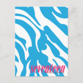 Zebra Aqua Briefkaart (Voorkant)