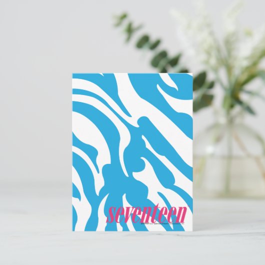 Zebra Aqua Briefkaart (Staand voorkant)