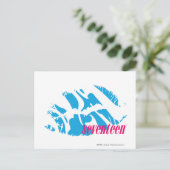 Zebra Aqua Briefkaart (Staand voorkant)