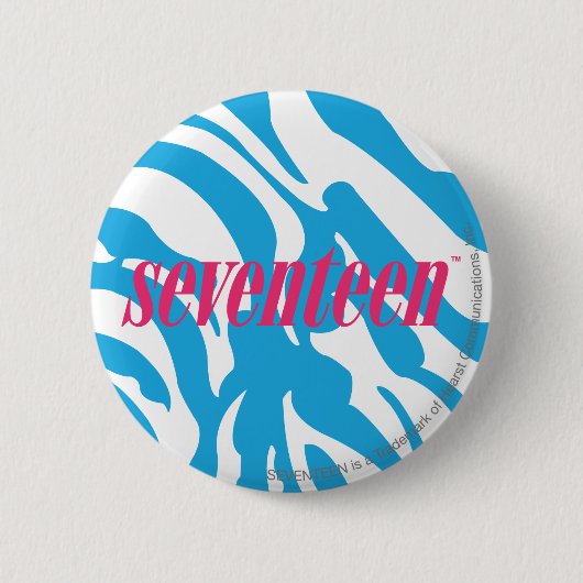 Zebra Aqua Ronde Button 5,7 Cm (Voorkant)