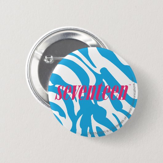 Zebra Aqua Ronde Button 5,7 Cm (Voorkant /achterkant)