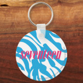 Zebra Aqua Sleutelhanger (Voorkant)