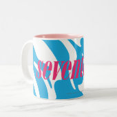 Zebra Aqua Tweekleurige Koffiemok (Voorkant links)
