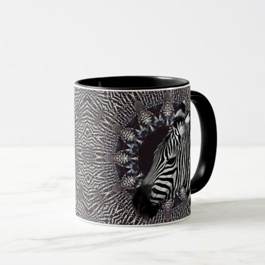 Zebra Art Black Combo Mok (Voorkant rechts)