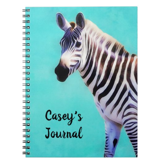 Zebra Art Journal Notitieboek met persoonlijke naa (Voorkant)