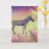 Zebra Art, kom snel goed Kaart (Gele Bloem)