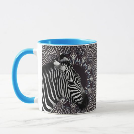 Zebra Art Light Blue Combo Mok (Links)