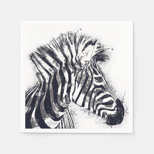 Zebra Art Napkin – Safari Party Decor Servet (Voorkant)