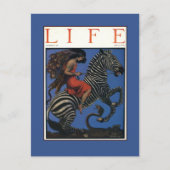 Zebra Art Nouveau Vrouw Briefkaart (Voorkant)