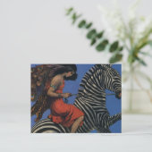  Zebra Art Nouveau Vrouw Briefkaart (Staand voorkant)