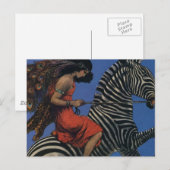  Zebra Art Nouveau Vrouw Briefkaart (Voorkant / Achterkant)