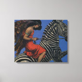  Zebra Art Nouveau Vrouw Canvas Afdruk (Voorkant)