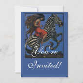  Zebra Art Nouveau Vrouw Kaart (Voorkant)