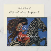 Zebra Art Nouveau Vrouw Kaart (Voorkant / Achterkant)