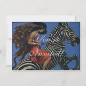 Zebra Art Nouveau Vrouw Kaart (Voorkant)