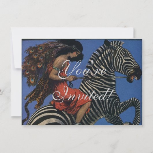 Zebra Art Nouveau Vrouw Kaart (Voorkant)