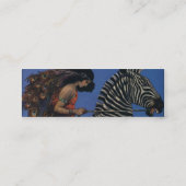 Zebra Art Nouveau Vrouw Mini Visitekaartje (Achterkant)