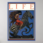  Zebra Art Nouveau Vrouw Poster (Voorkant)