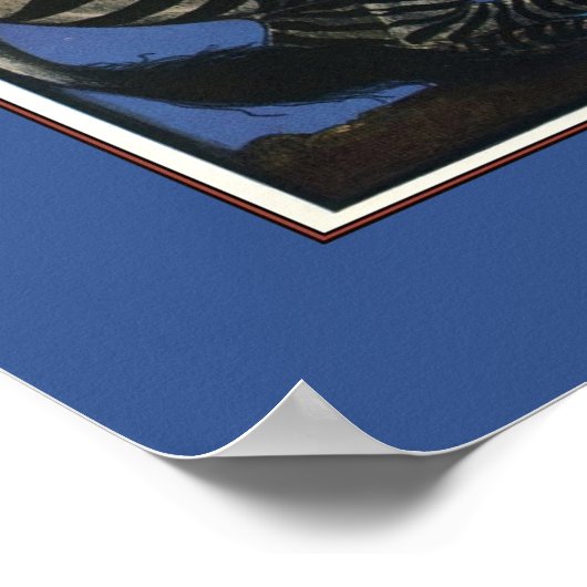  Zebra Art Nouveau Vrouw Poster (Hoek)