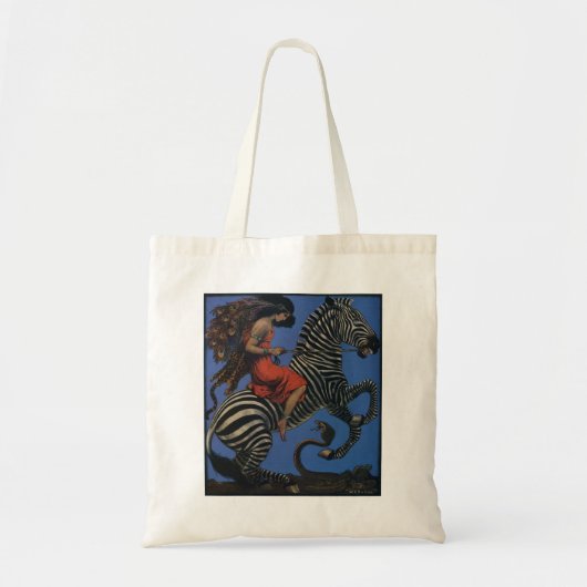  Zebra Art Nouveau Vrouw Tote Bag (Voorkant)