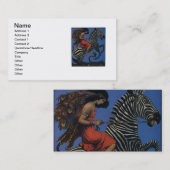 Zebra Art Nouveau Vrouw Visitekaartje (Voorkant / Achterkant)