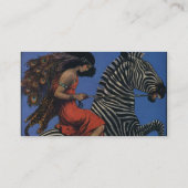 Zebra Art Nouveau Vrouw Visitekaartje (Achterkant)