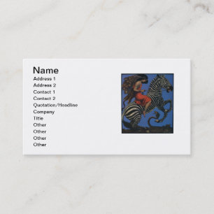 Zebra Art Nouveau Vrouw Visitekaartje