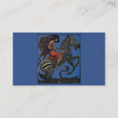  Zebra Art Nouveau Vrouw Visitekaartje (Achterkant)
