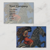  Zebra Art Nouveau Vrouw Visitekaartje (Voorkant / Achterkant)