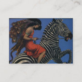  Zebra Art Nouveau Vrouw Visitekaartje (Achterkant)
