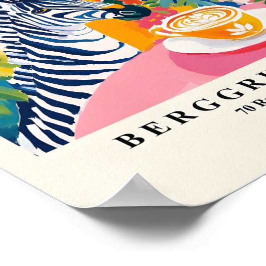 Zebra Art Print, Koffie Poster, Matisse Print, Pin Poster (Hoek)