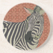 Zebra Art roze Onderzetter (Voorkant)