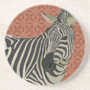 Zebra Art roze Onderzetter