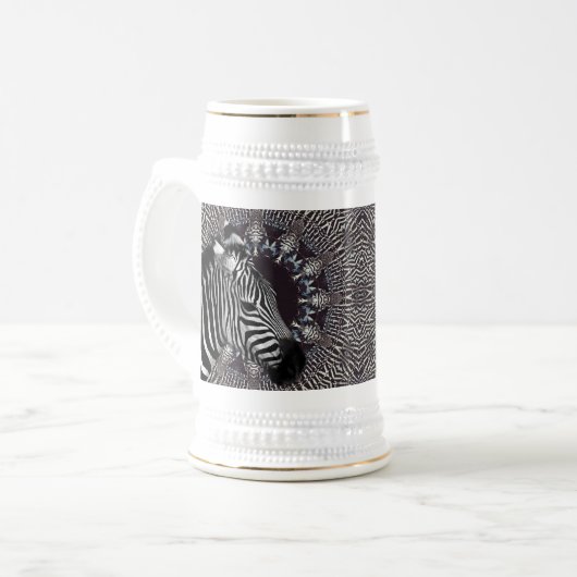 Zebra Art Stein Bierpul (Voorkant links)