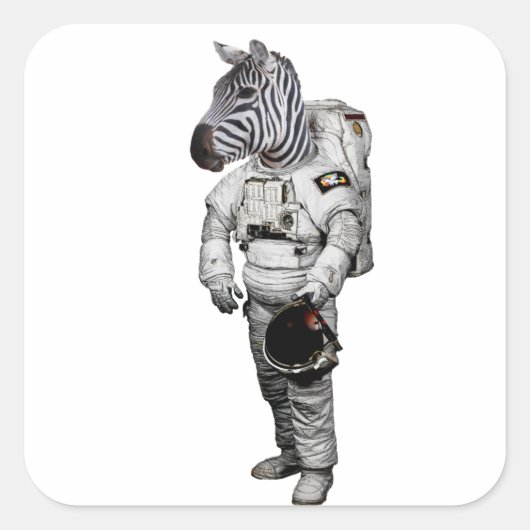Zebra Astronaut Sticker (Voorkant)