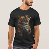 Zebra Autumn verlaat kleurrijke dierentuin Zebra T-shirt (Voorkant)