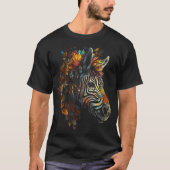 Zebra Autumn verlaat kleurrijke dierentuin Zebra T-shirt (Voorkant)