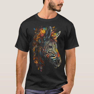 Zebra Autumn verlaat kleurrijke dierentuin Zebra T-shirt