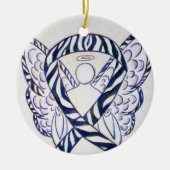 Zebra Awareness Ribbon Angel Art Ornaments Keramisch Ornament (Voorkant)