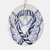 Zebra Awareness Ribbon Angel Art Ornaments Keramisch Ornament (Links)